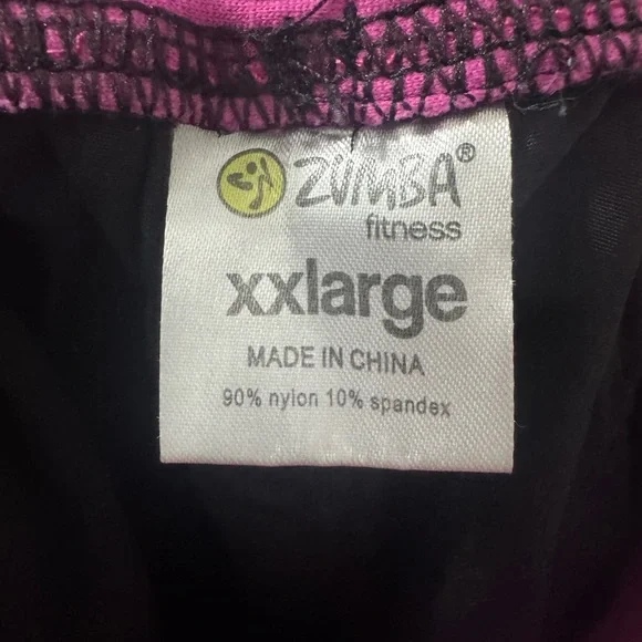 Zumba Dance Fitness Dancing Cargo Capris Wide Leg Pants Black Hot Pink XXL 2XL - Picture 7 of 7